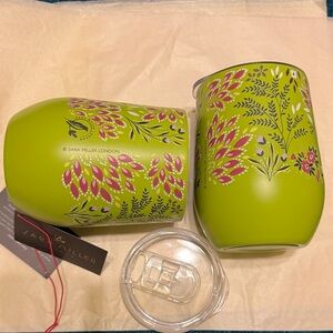 Green Floral Insulated Tumbler Set